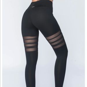 Black mesh leggings